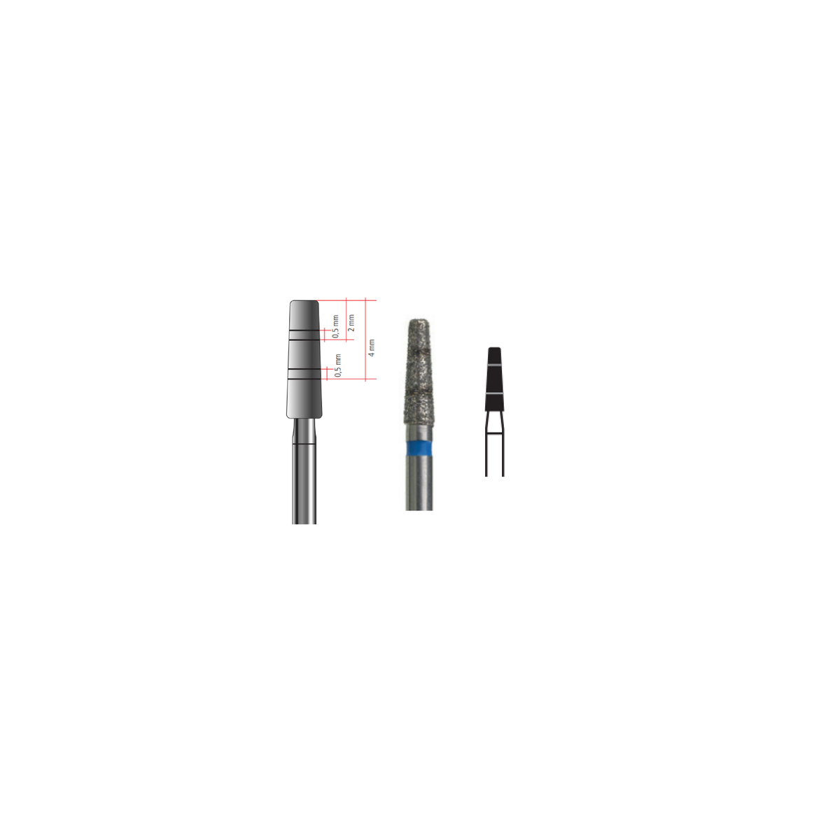 Fresa Diamante Conica Plana Md 1.8 mm 5Pz P22 D 545-018 - producto dental BIGtree